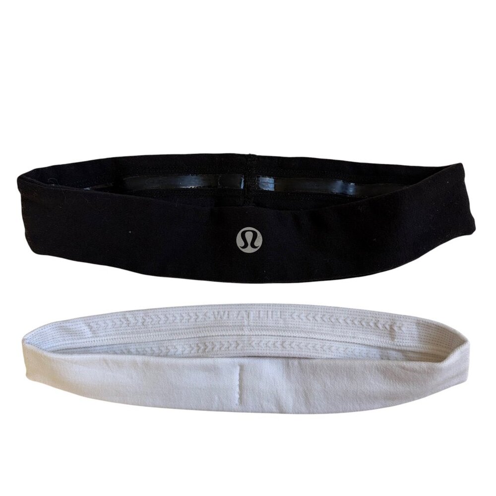 Lululemon Cardio Cross Trainer Headband (White) & Slipless Headband (Black) - Picture 3 of 5